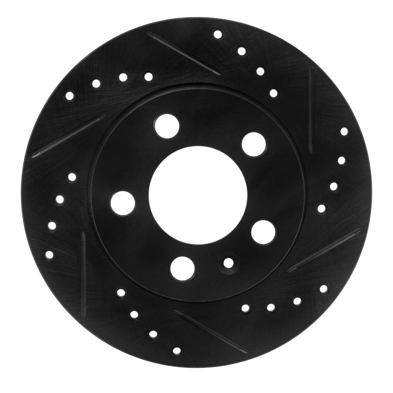 Audi TT Quattro Brake Rotor (1) - Rear Right - R1 Concepts - Drilled & Slotted - Black - `01-`06